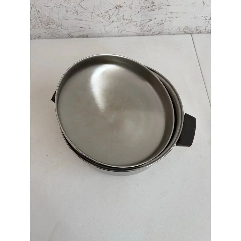 Vintage Antique Revere Ware 6 qt copper clad stock pot with dome lid